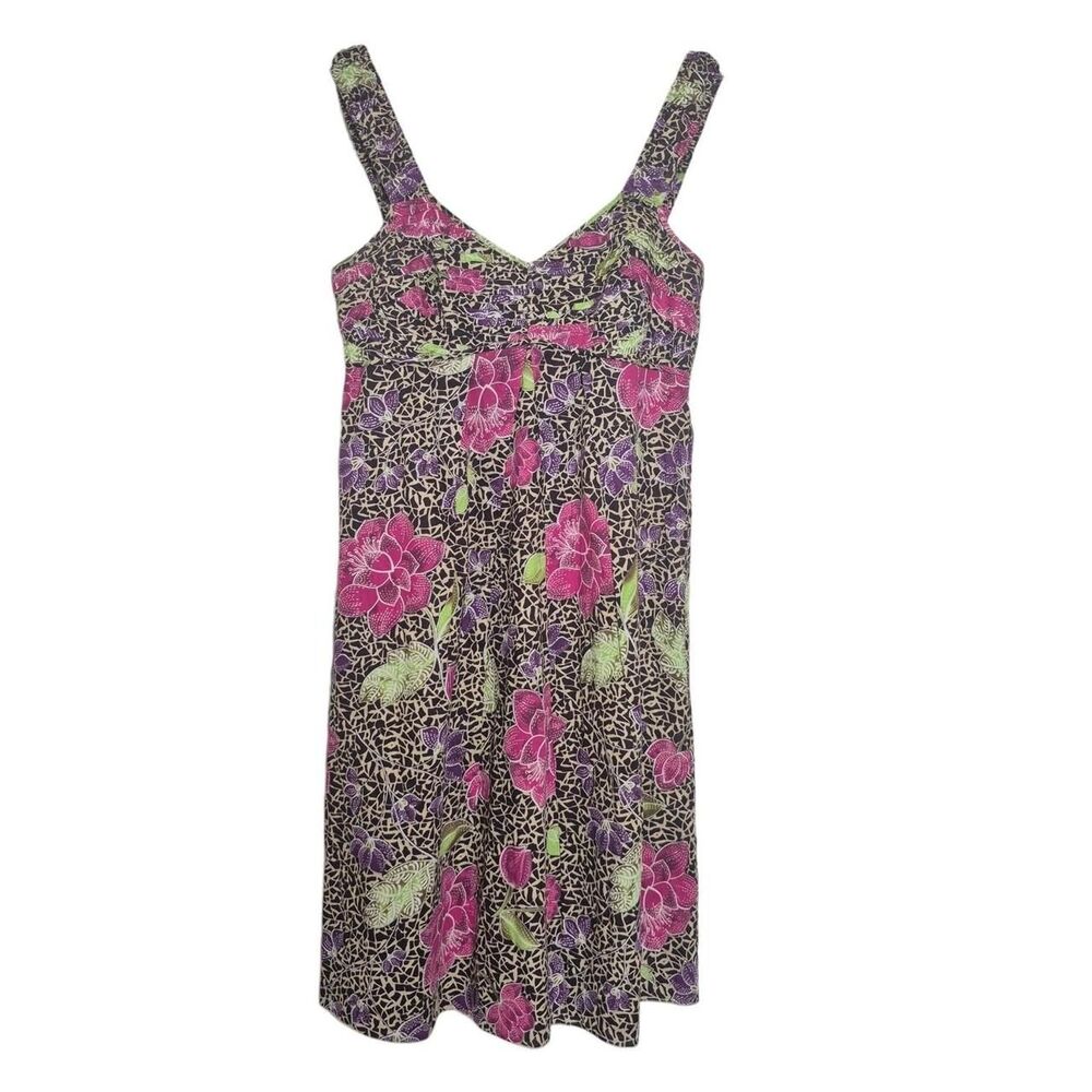 Spense Y2K Leopard and Floral Print Dress Knee Length Size 4 Resort
